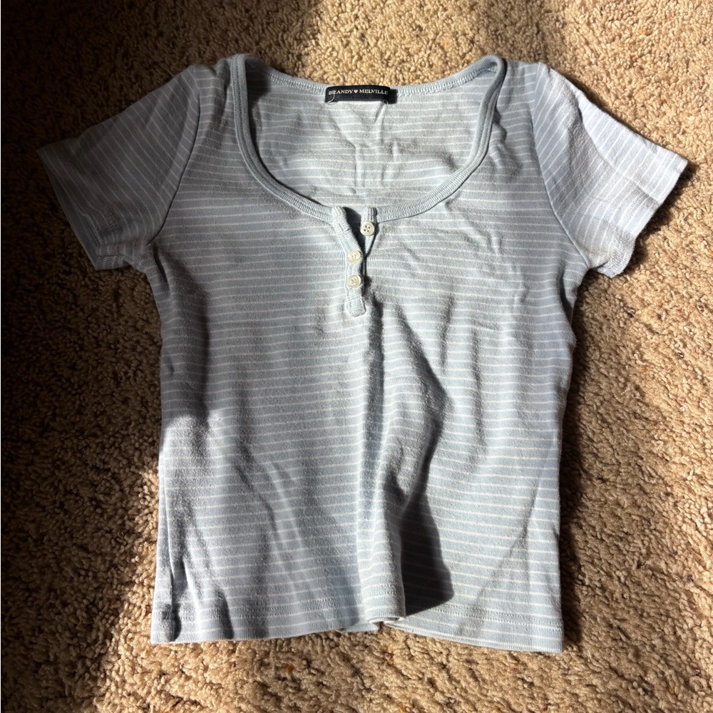 Brandy Melville Blue Fitted T-Shirt